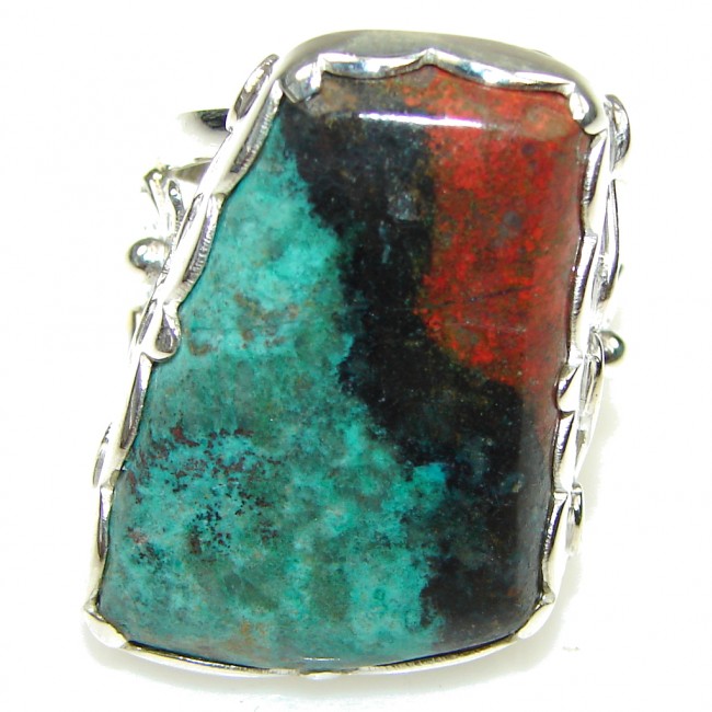 Grand Taxco! Red Sonora Jasper Sterling Silver ring s. 9 1/4
