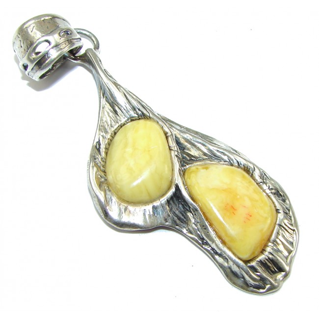 Genuine! Butterscotch Polish Amber Sterling Silver Pendant
