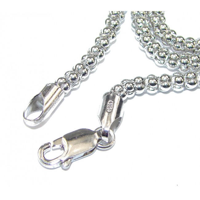 Coreana Rhodium Plated Sterling Silver Chain 16'' long, 2 mm wide
