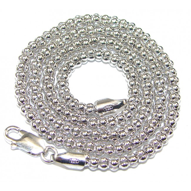 Coreana Rhodium Plated Sterling Silver Chain 16'' long, 2 mm wide