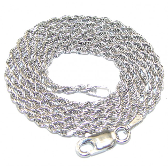 Rope Rhodium over Sterling Silver Chain 20'' long, 3 mm wide
