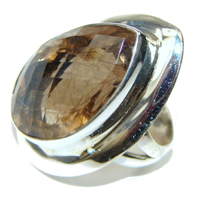 Upcoming Storm! Brown Smoky Topaz Sterling Silver ring s. 7 1/4