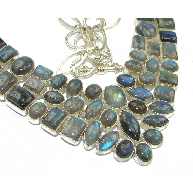 Cloud Of Desire! AAA Labradorite Sterling Silver necklace
