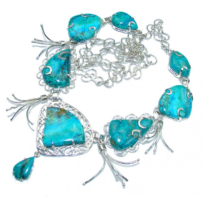 Sky Garland!! Parrot's Wings Chrysocolla Sterling Silver Necklace