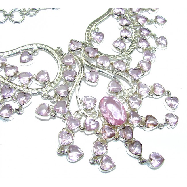 Princess Style! Pink Topaz Sterling Silver necklace