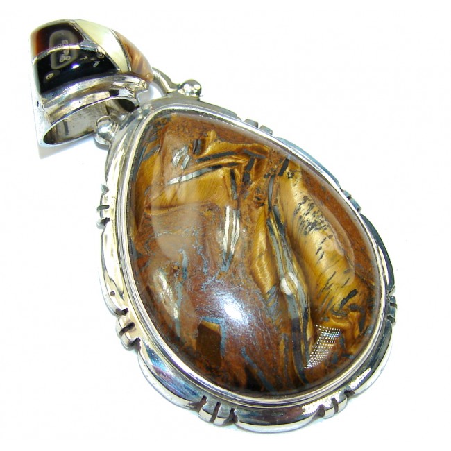 Amazing AAA Brown Tigers Eye Sterling Silver Pendant