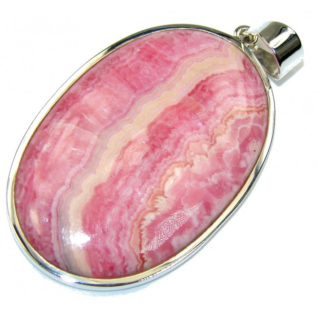 Perfect Style! AAA Argentinian Rhodochrosite Sterling Silver Pendant