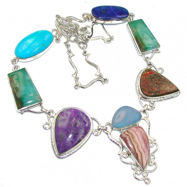Tropical Glow! Multigem Sterling Silver Necklace