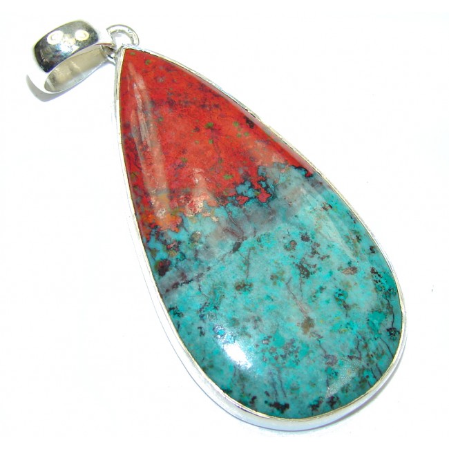 Natural AAA Red Sonora Jasper Sterling Silver Pendant