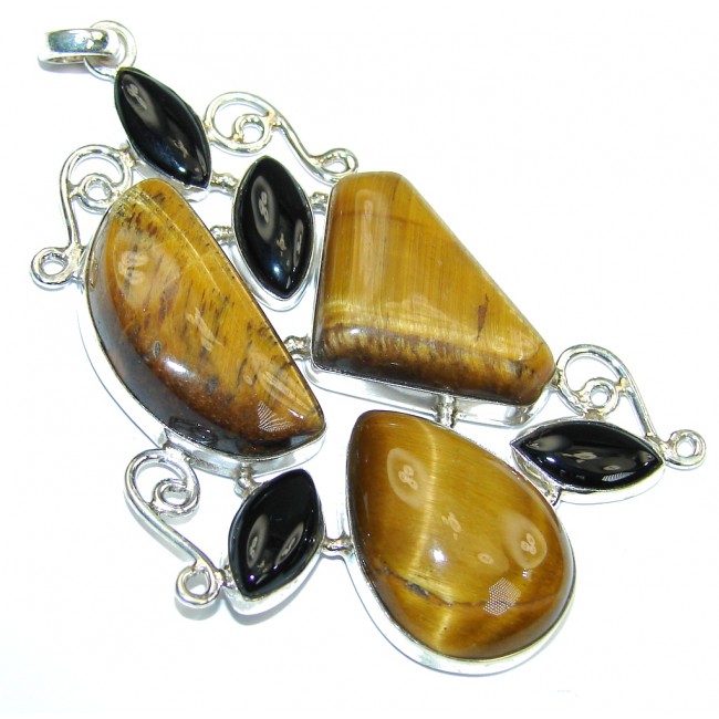 Just Perfect! Brown Tigers Eye Sterling Silver Pendant