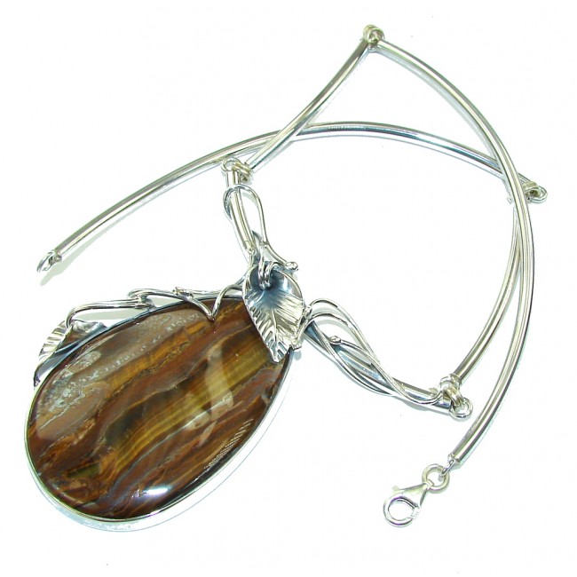 Europian Design! AAA Tigers Eye Sterling Silver necklace