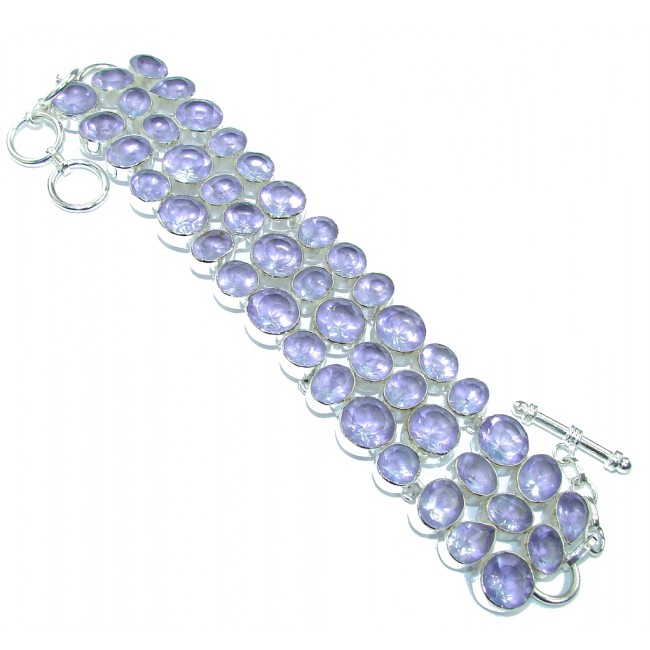 Delicate Beauty! Created Swiss Blue Topaz Sterling Silver Bracelet