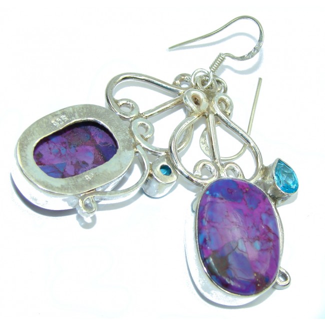 Big! Lavender Dream Turquoise Sterling Silver earrings