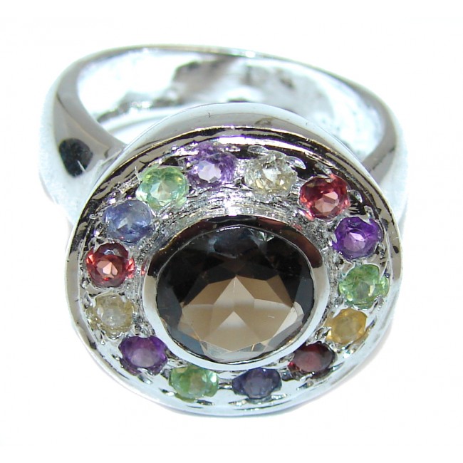 Pale Beauty! Brown Smoky Topaz Sterling Silver ring s. 9