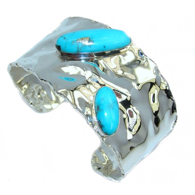 Genuine AAA Sleeping Beauty Blue Turquoise Sterling Silver Bracelet / Cuff