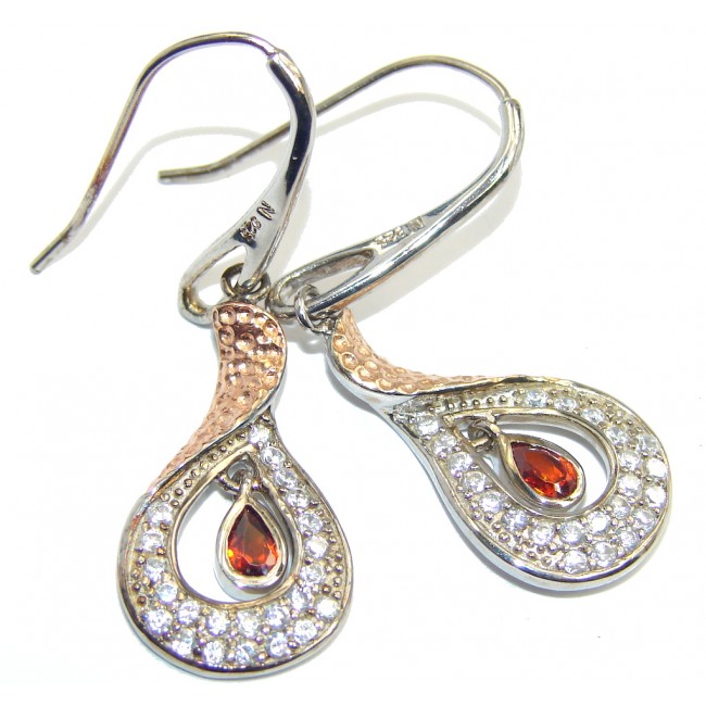 Delicate Red Garnet Sterling Silver earrings