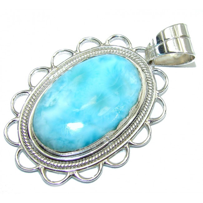 Simple Beauty Blue Larimar Sterling Silver Pendant