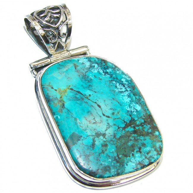 Southwest Apache Turquoise Sterling Silver Pendant