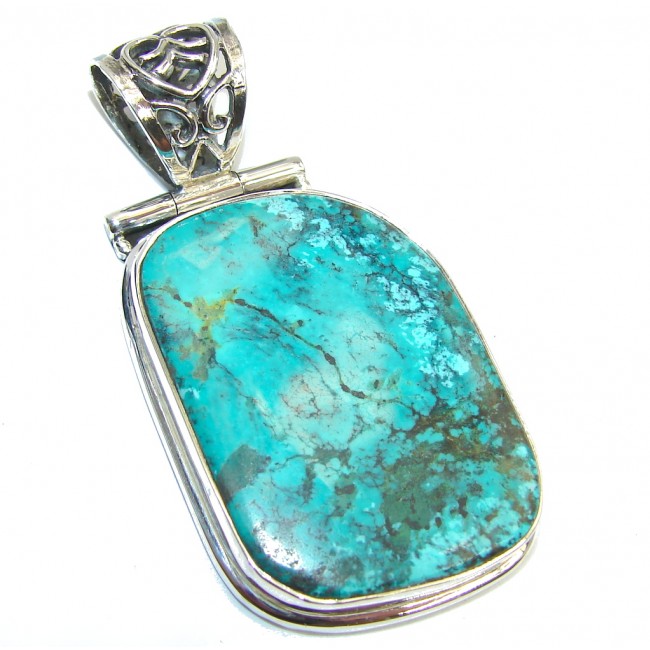 Southwest Apache Turquoise Sterling Silver Pendant