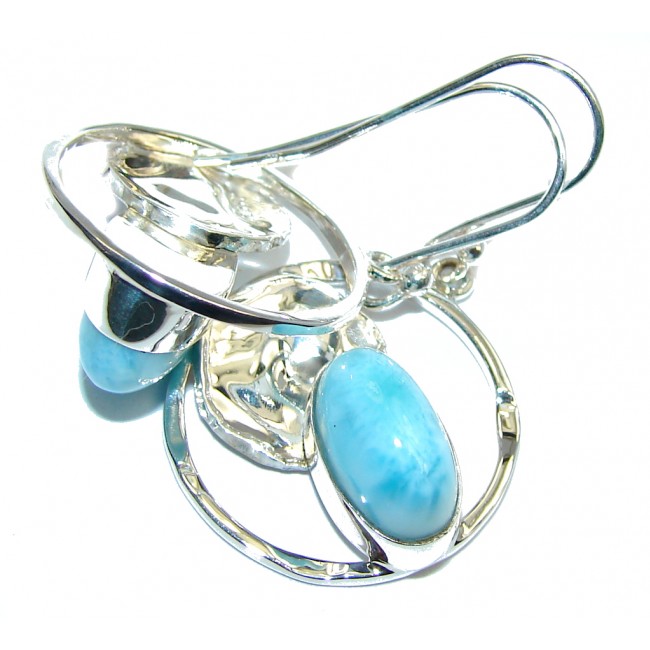 Modern AAA Blue Larimar Sterling Silver earrings