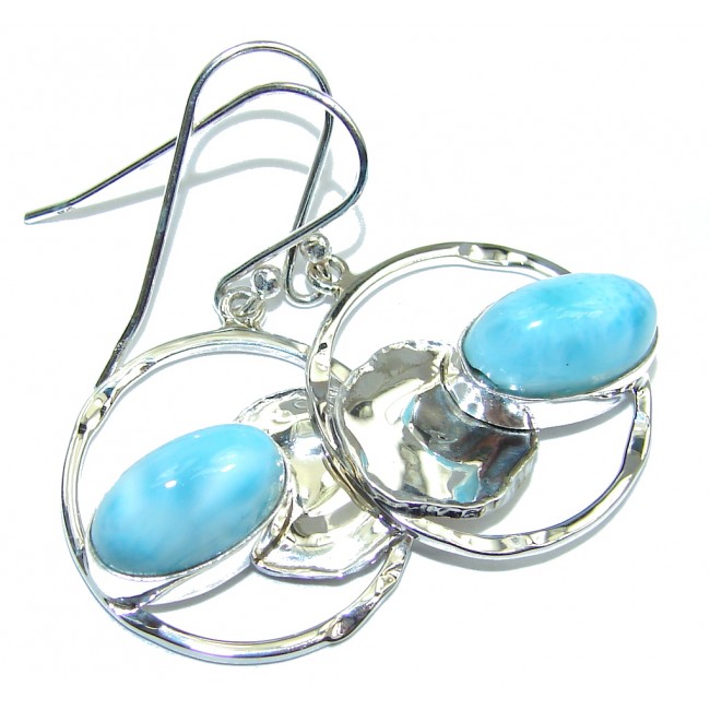 Modern AAA Blue Larimar Sterling Silver earrings