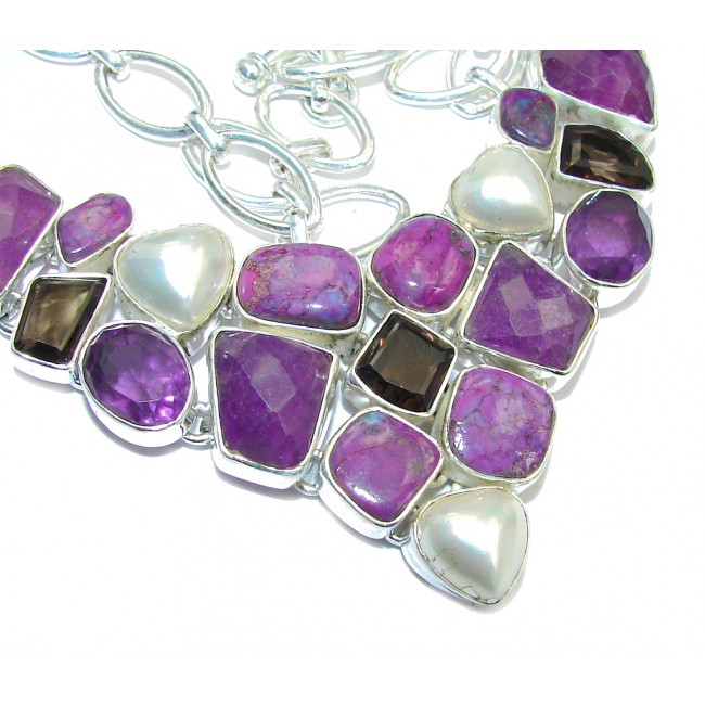 Path Of Life Purple Turquoise Amethyst Sterling Silver Necklace