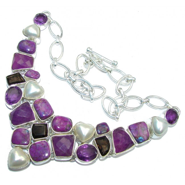 Path Of Life Purple Turquoise Amethyst Sterling Silver Necklace