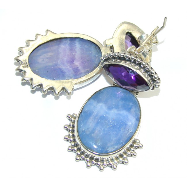 Blue Moon Rhodochrosite Sterling Silver earrings