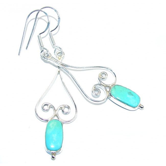 Lime Clover genuine Turquoise & Silver Sterling earrings
