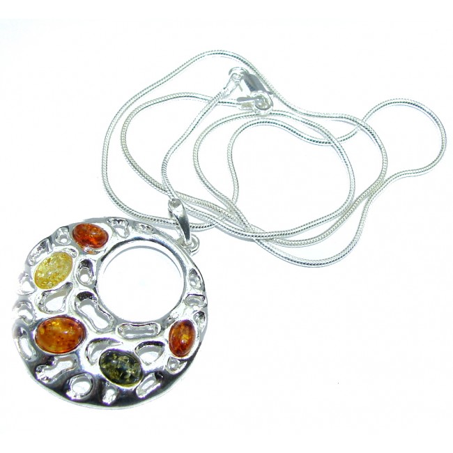 Perfect Gift! Baltic Polish Amber Sterling Silver necklace