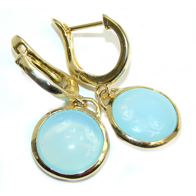 Ocean Secret Blue Botswana Agate Gold over Sterling Silver earrings