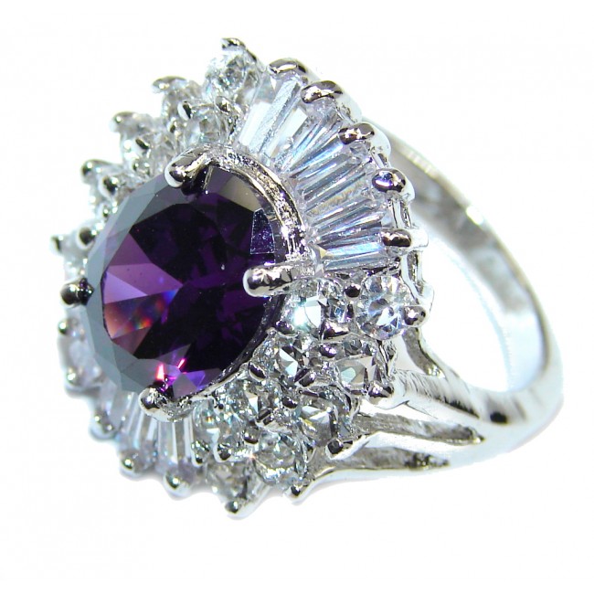 Classic Beauty Purple Cubic Zirconia Sterling Silver ring s. 6