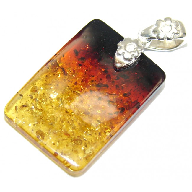 Perfect Avalange Baltic Amber Sterling Silver Pendant