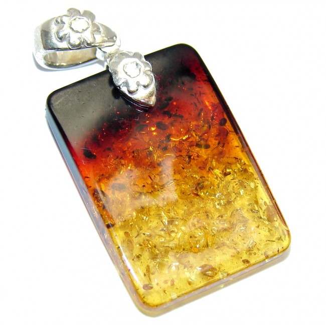 Perfect Avalange Baltic Amber Sterling Silver Pendant
