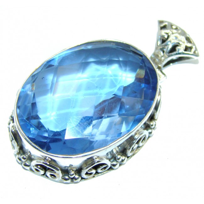 Simple Beauty created Blue Topaz Sterling Silver Pendant