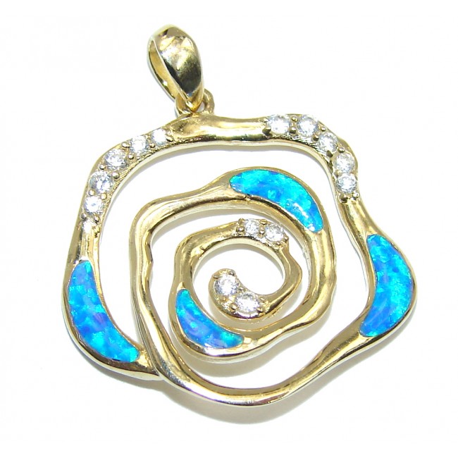 Amazing AAA Japanese Fire Opal Gold plated over Sterling Silver Pendant