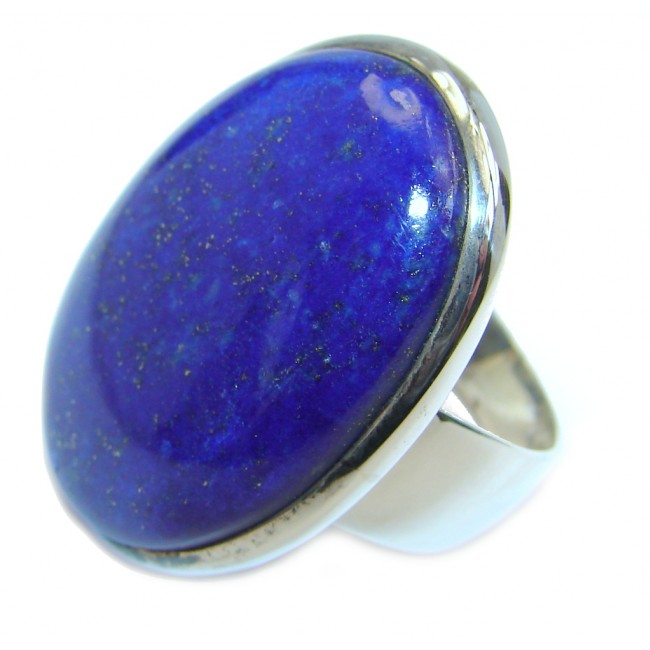 Perfect AAA Blue Lapis Lazuli Sterling Silver Ring size 9