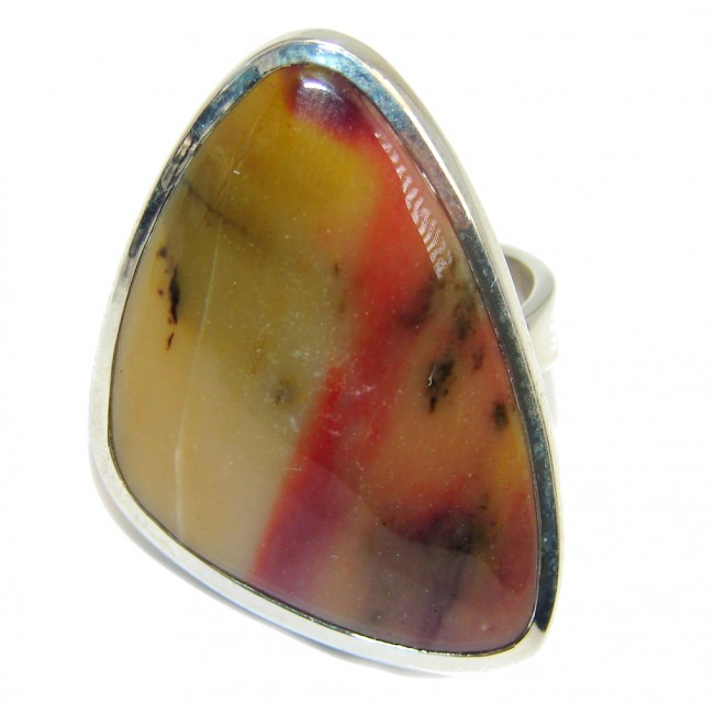 Gorgeous AAA Mookaite Jasper Sterling Silver Ring s. 9