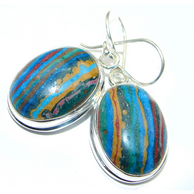 Simple Style Rainbow Calsilica Sterling Silver earrings