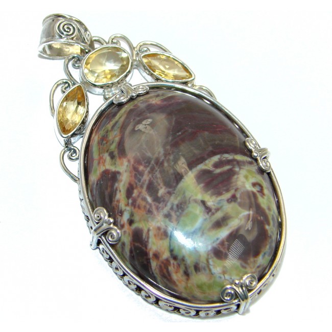Perfect Green Montana Agate Sterling Silver Pendant