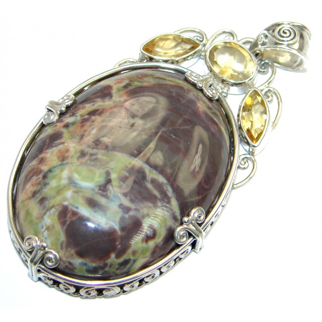 Perfect Green Montana Agate Sterling Silver Pendant