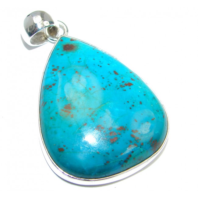 Amazing Blue Parrot's Wing Chrysocolla Sterling Silver Pendant