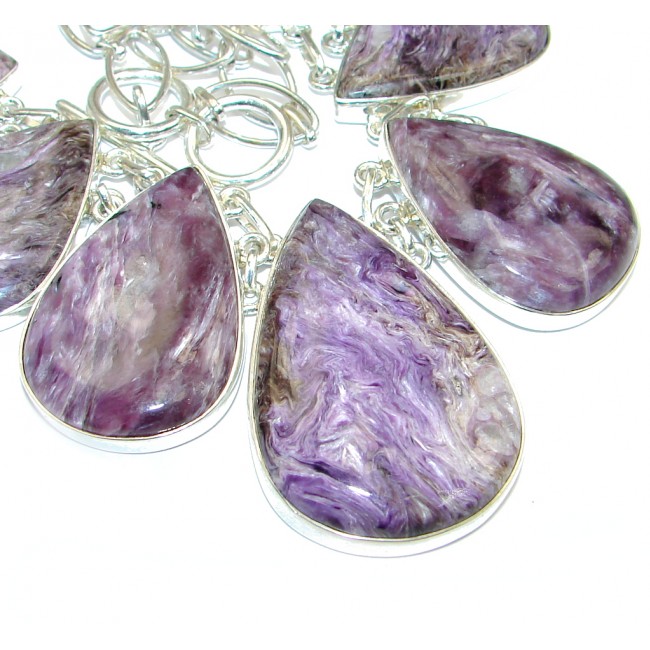 Great Quality Siberian Purple Charoite Sterling Silver handmade Necklace