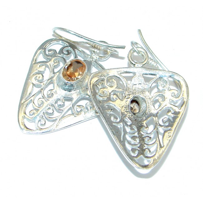 Great Citrine Sterling Silver handmade earrings
