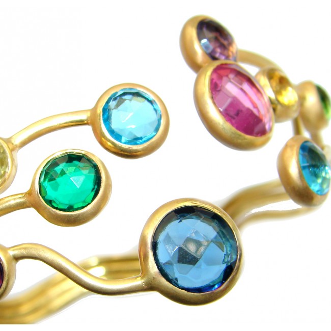 Paradise simulated Gemstones Gold plated over Sterling Silver Bracelet