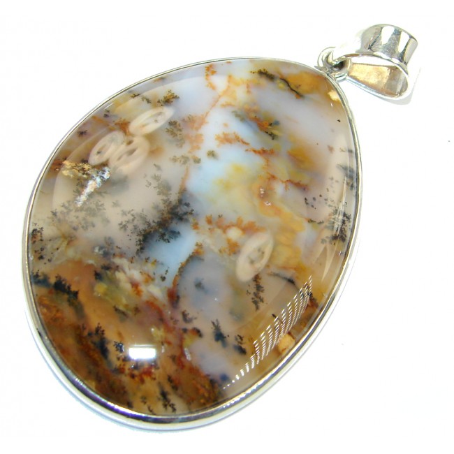 Giant AAA quality Montana Agate Sterling Silver handcrafted Pendant
