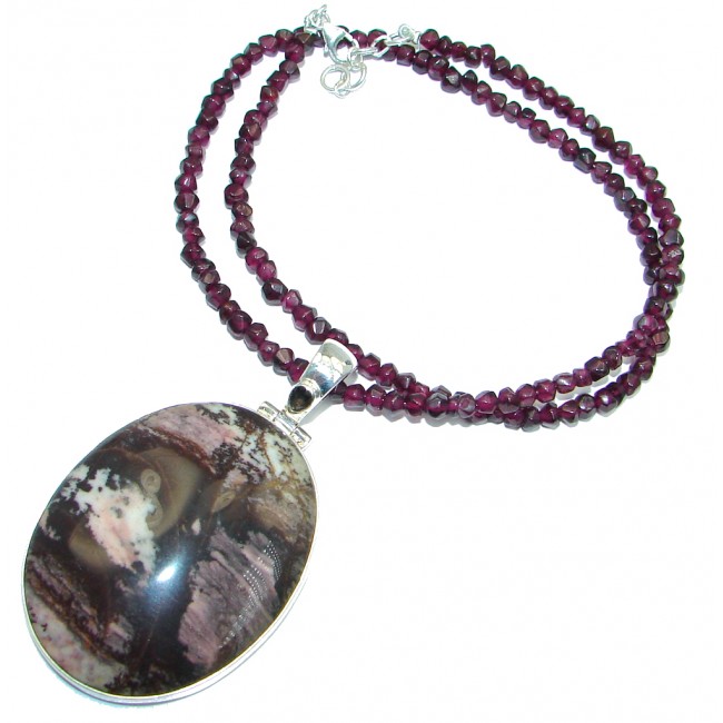 One of the kind Purple Jasper Tourmaline Sterling Silver handcrafted necklace