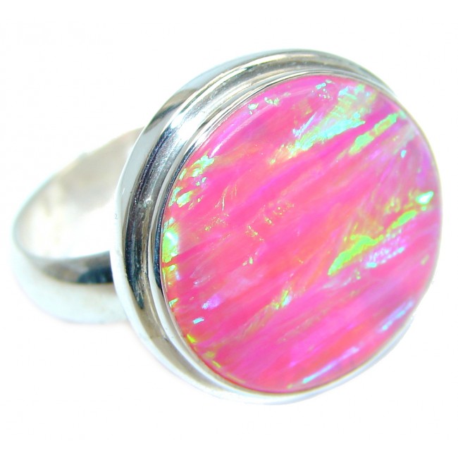 Pink Sun Lab. Japanese Fire Opal Sterling Silver ring s. adjustable