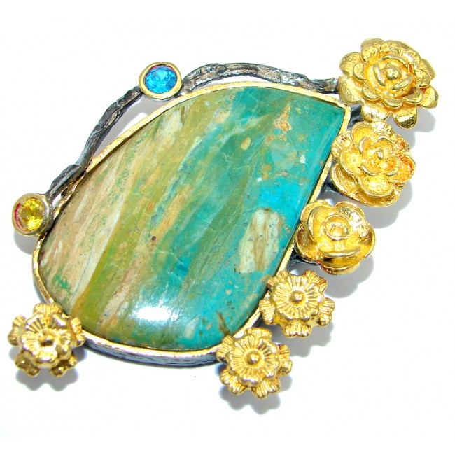 Peruvian Opal Gold plated over Sterling Silver handmade Pendant