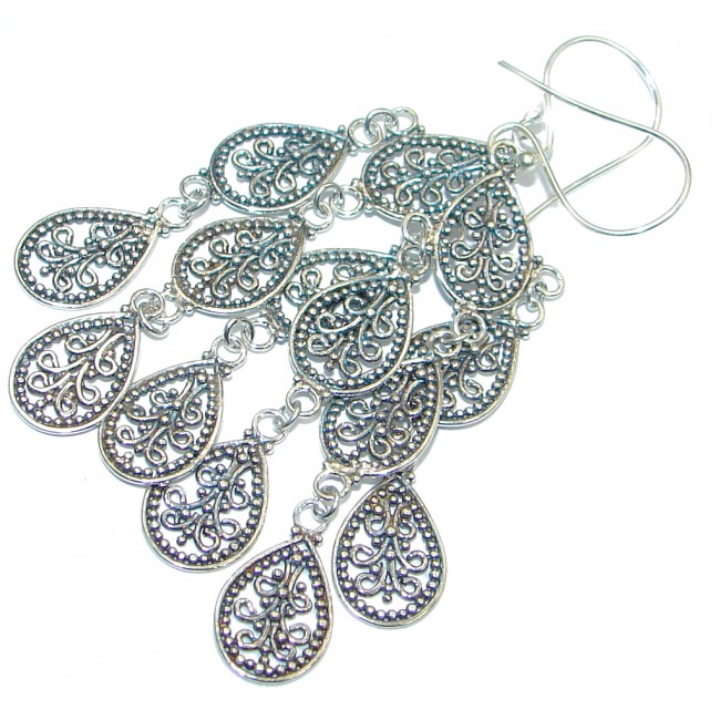 Chandelier Bali Made Multigem Sterling Silver Earrings